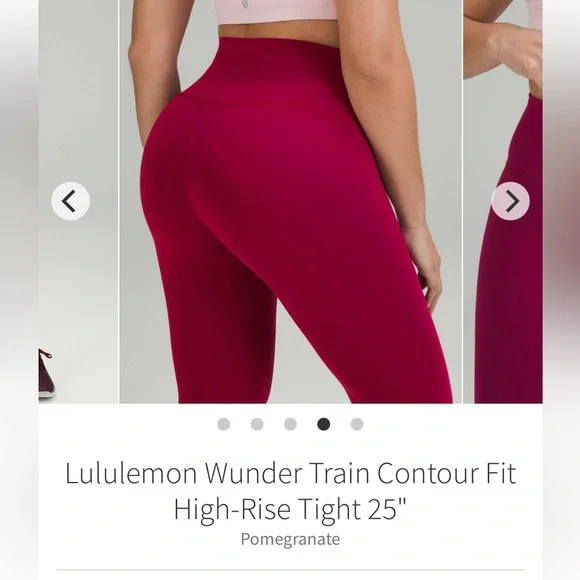 Lululemon Wunder Train Contour Fit 25” Leggings in Pomegranate size 4 - Picture 4 of 11